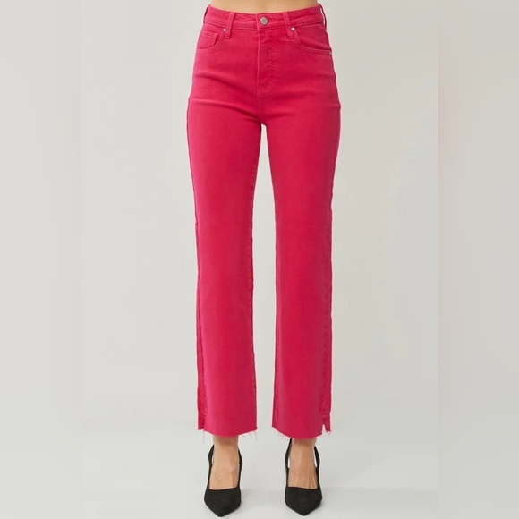 High Rise Pink Jeans - Picture 1 of 10